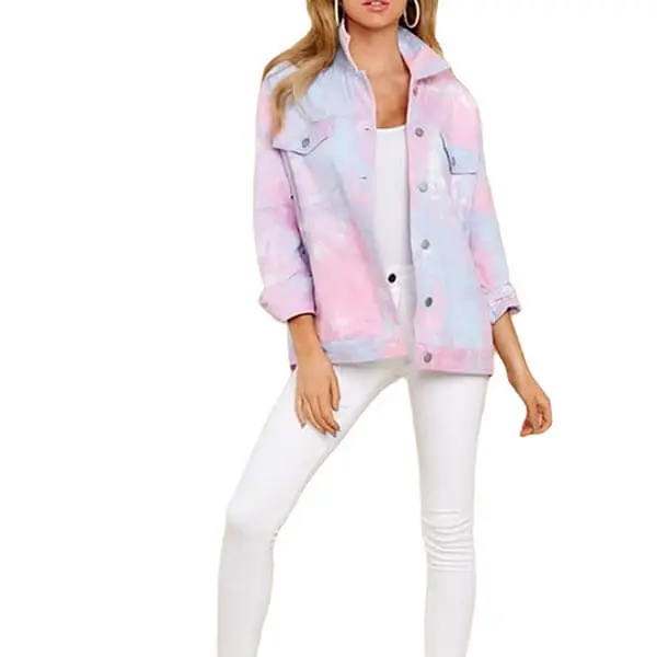 Tie-dyed Button-Down Jacket for Ladies