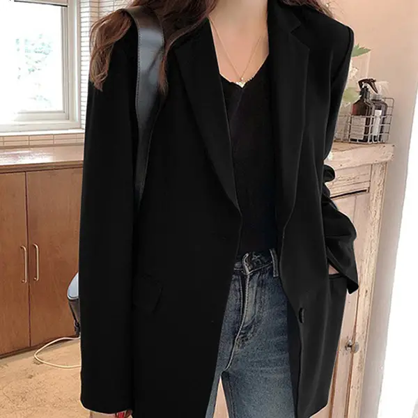Women's Solid Blazer Coat