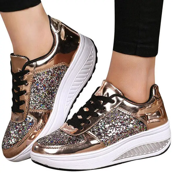 Glitzy Sequined Snake Shoes